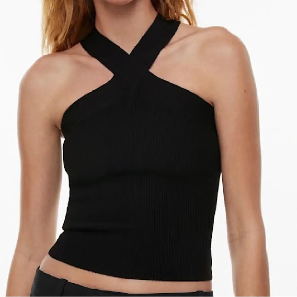 Aritzia Babaton Sculpt Knit Criss Cross Tank Black BNWT Size M - Picture 3 of 11